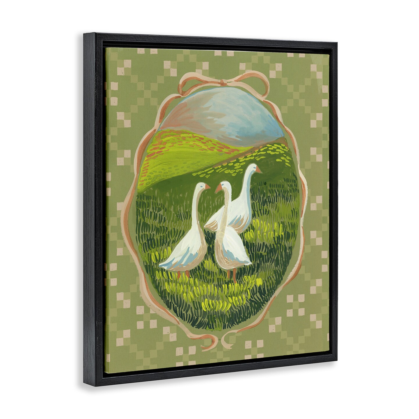 Stupell Industries Cottage Core Geese Floating Frame, design by Evelyn Coleman