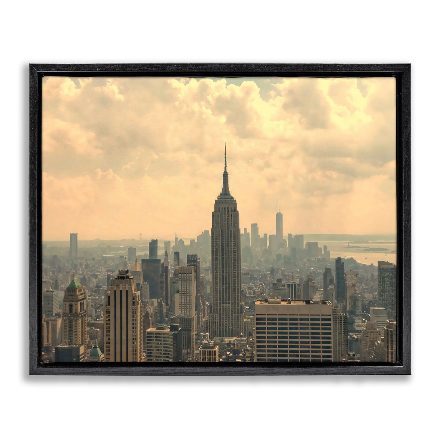 Stupell Industries NYC Skyline with Clouds Floating Frame, design by LSR Creative Studio