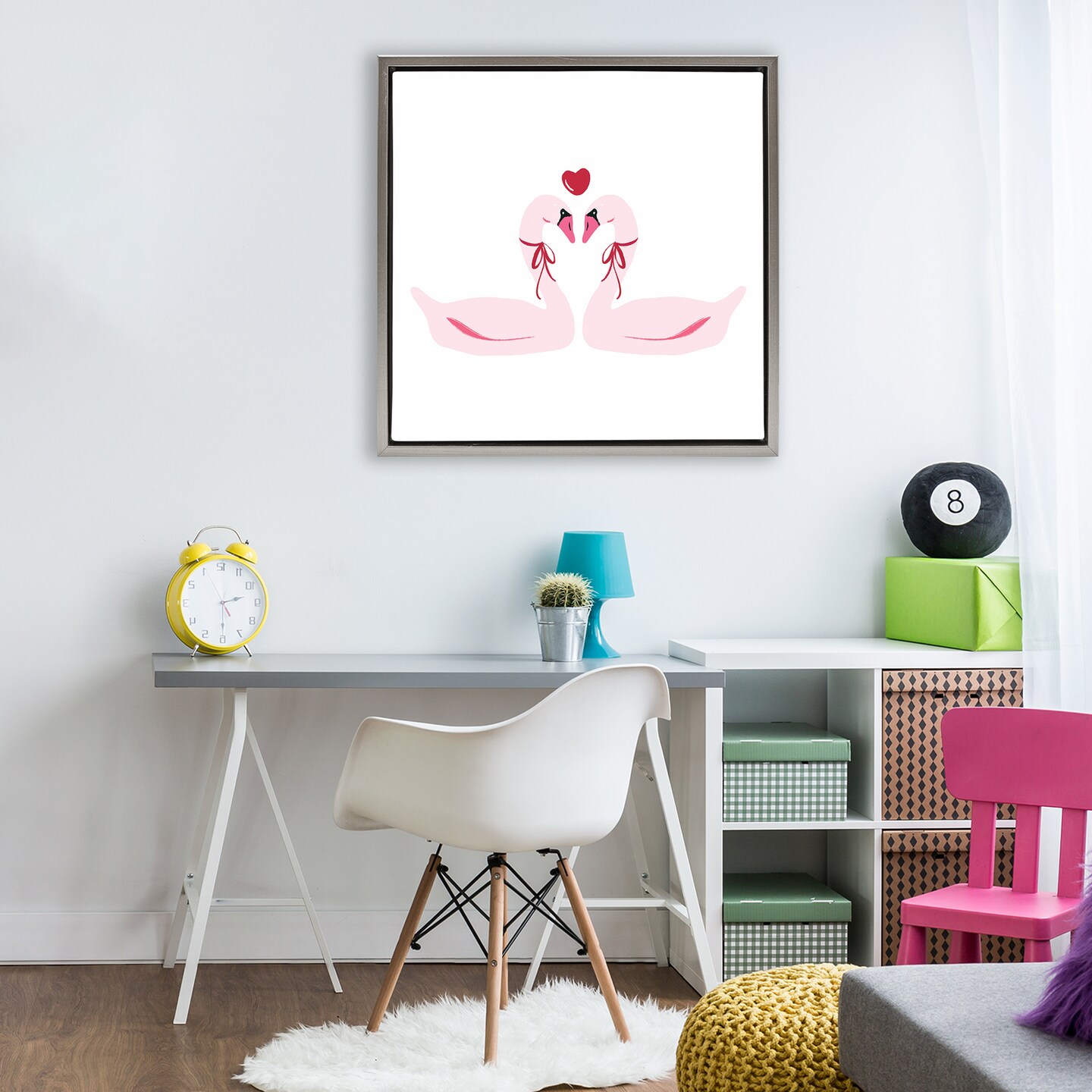 Stupell Industries Romantic Love Swans Floating Frame, design by Lucille Price