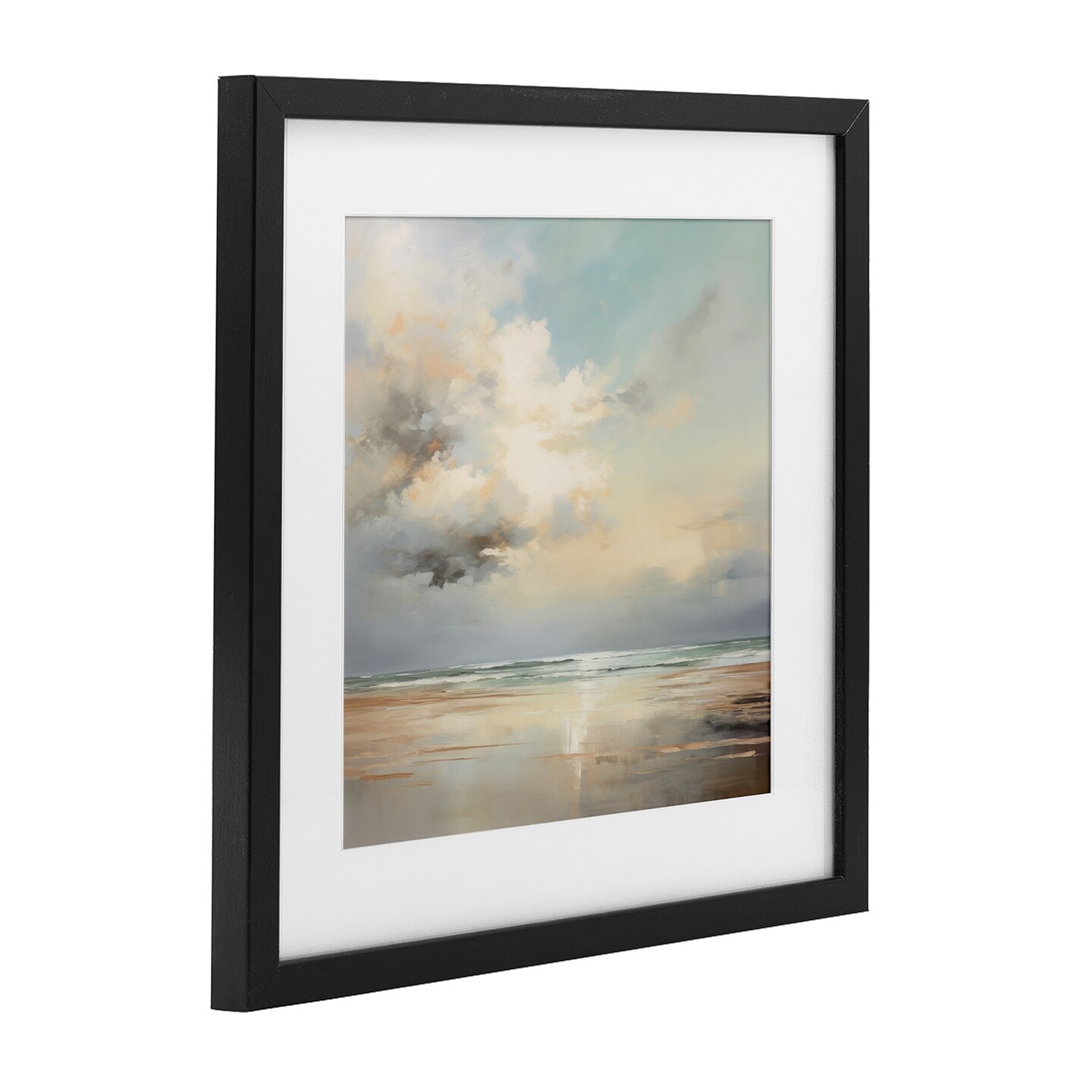 Stupell Industries Tranquil Blue Shores Framed Print Under Glass, design by Raymond Powers
