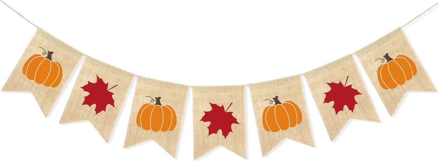 Michaels, Burlap Pumpkin & Maple Leaves Fall Banner Garland – 8.2FT Thanksgiving Autumn Harvest Hanging Bunting Sign for Home, Party, Fireplace, Wall & Photo Backdrop Decor – Category: Banners