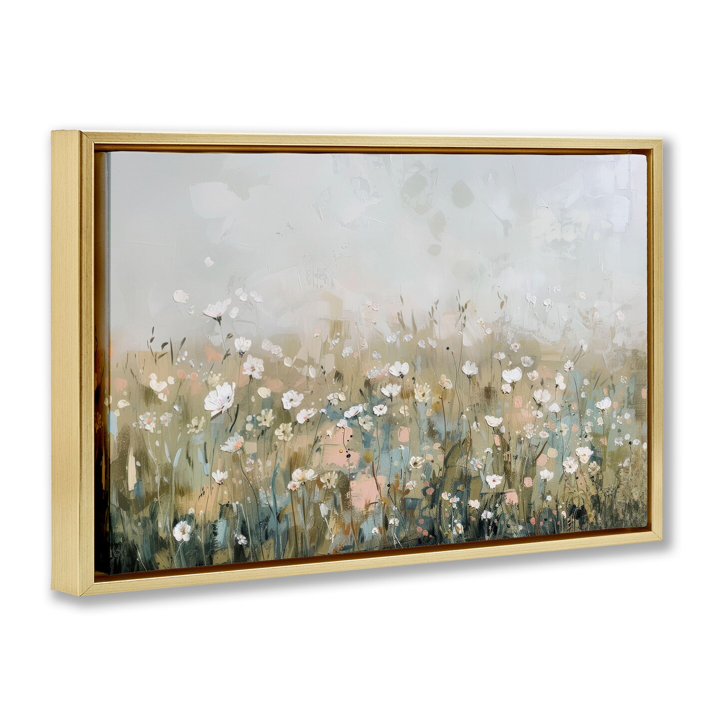 Stupell Industries Pastel Meadow Wildflowers Floating Frame, design by Elara Yasna