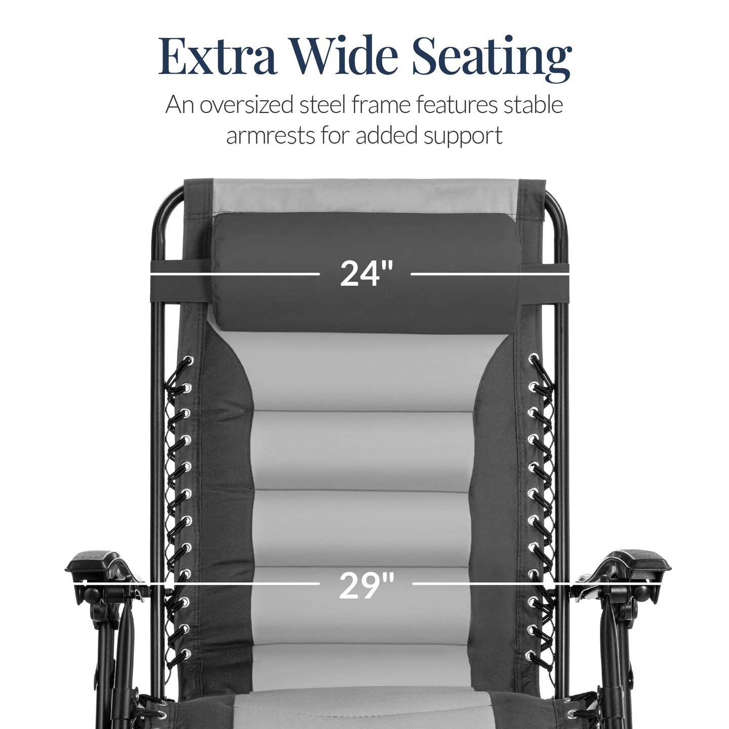 Best Choice Products Oversized Padded Zero Gravity Chair, Folding Outdoor Patio Recliner w/ Side Tray