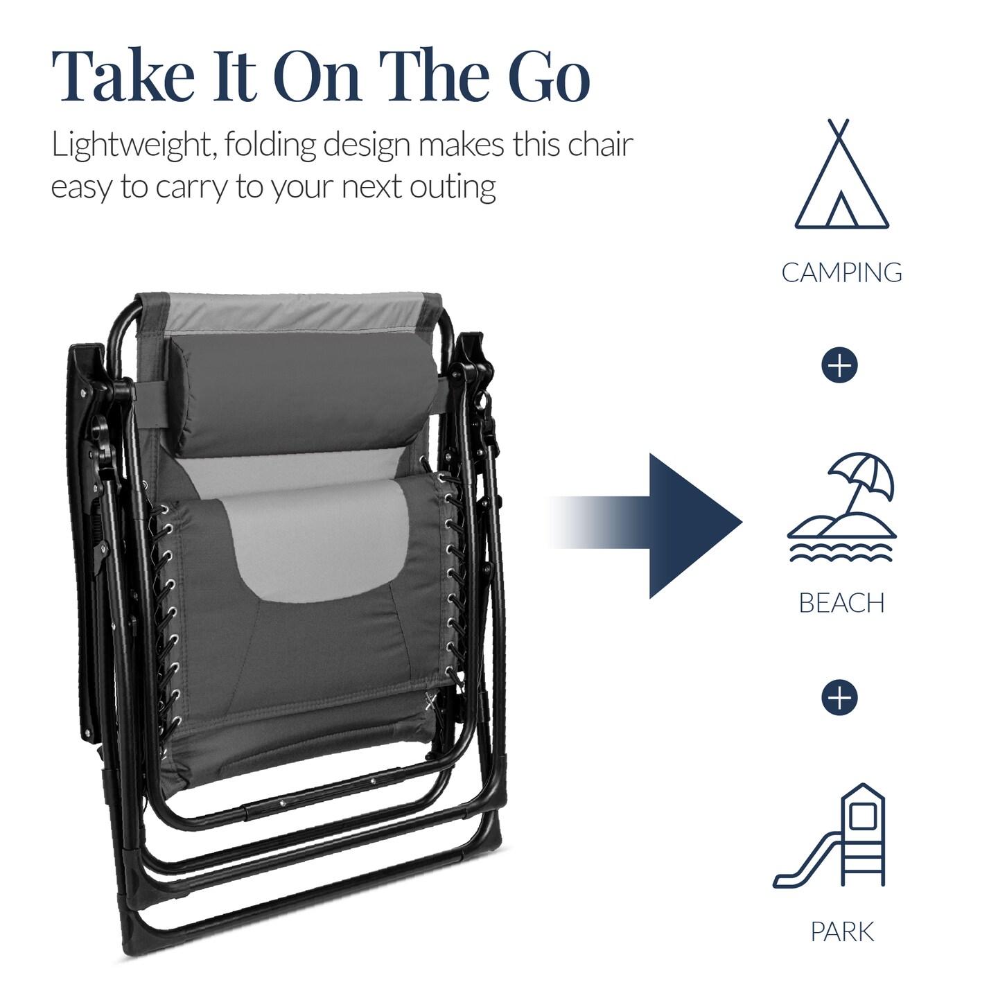 Best Choice Products Oversized Padded Zero Gravity Chair, Folding Outdoor Patio Recliner w/ Side Tray