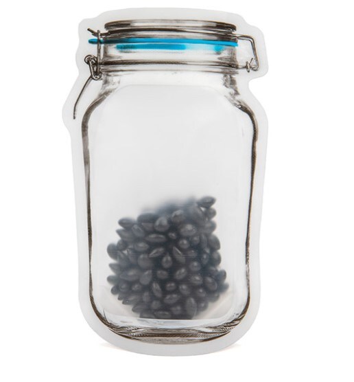 Clamp Lid Jar Shaped Pouch 3 9/16" x 2 1/16" x 5 7/8" 25 pack JARSM