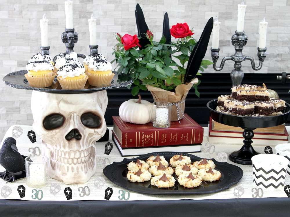 My 20s Confetti Skull and Coffin Confetti for Gothic 30th Birthday Party
