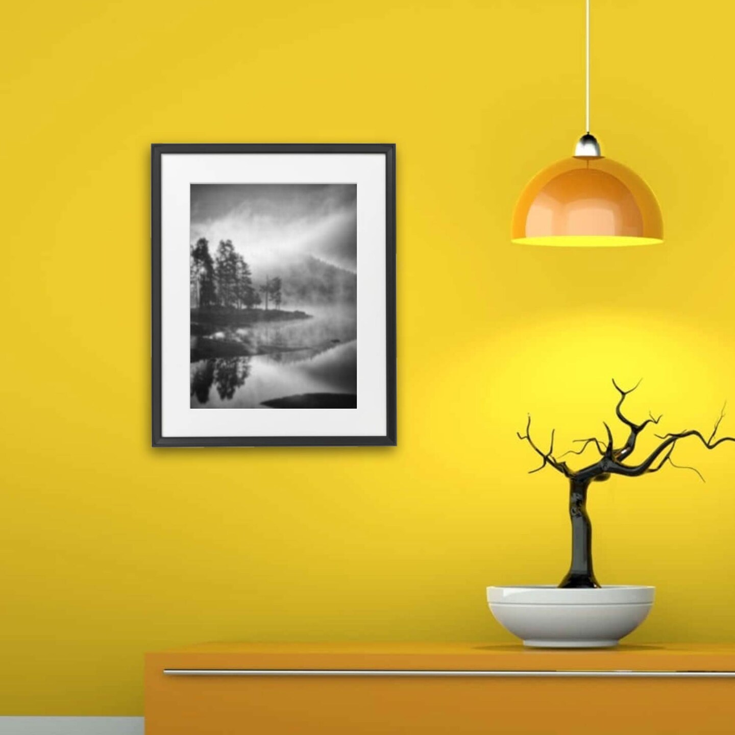 Black Frame with Mount, 16x20" – Horizontal/Vertical, No-Nail Hanging, Safe Front Protection!