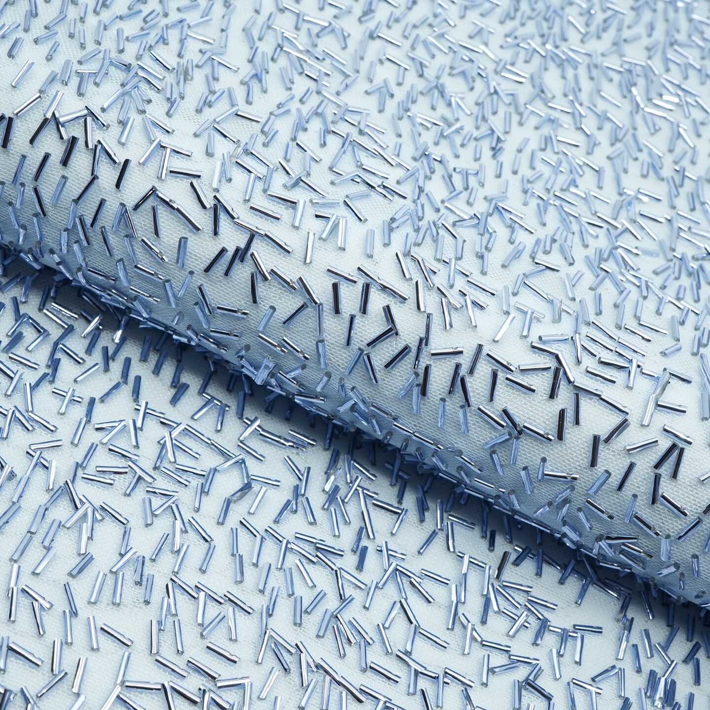 1 Yard Dazzle Beaded Stretch Mesh Fabric 36" x 60/61" Length by Width