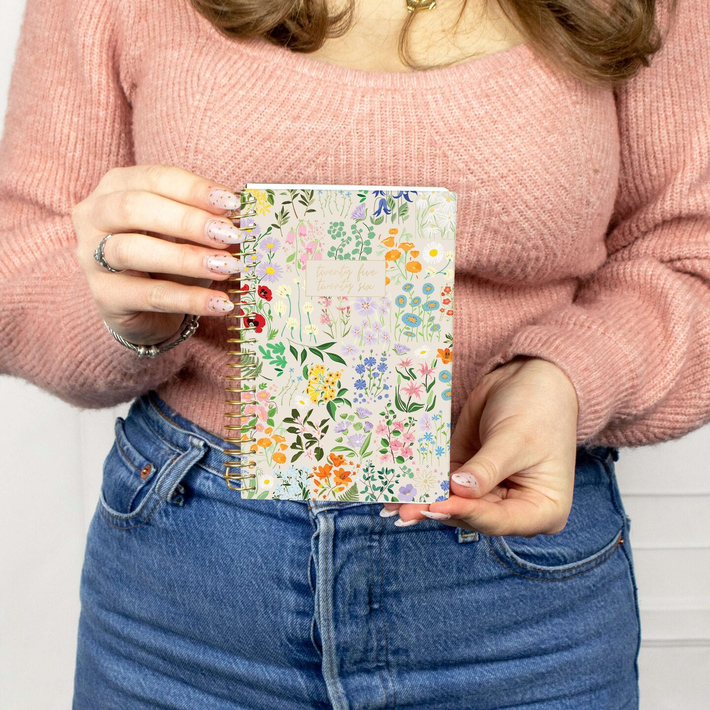 bloom daily planners 2025-26 Academic Planner, Soft Cover, 4&#x22; x 6&#x22;, Garden Party, Beige