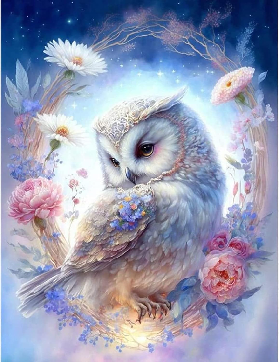 Diamond Painting Kits for Adults, Owl 5D Diamond Art Kits, Full Drill DIY Crafts for Adults Home Wall Decor Gift Diamond Dots [11.8x15.7inch]