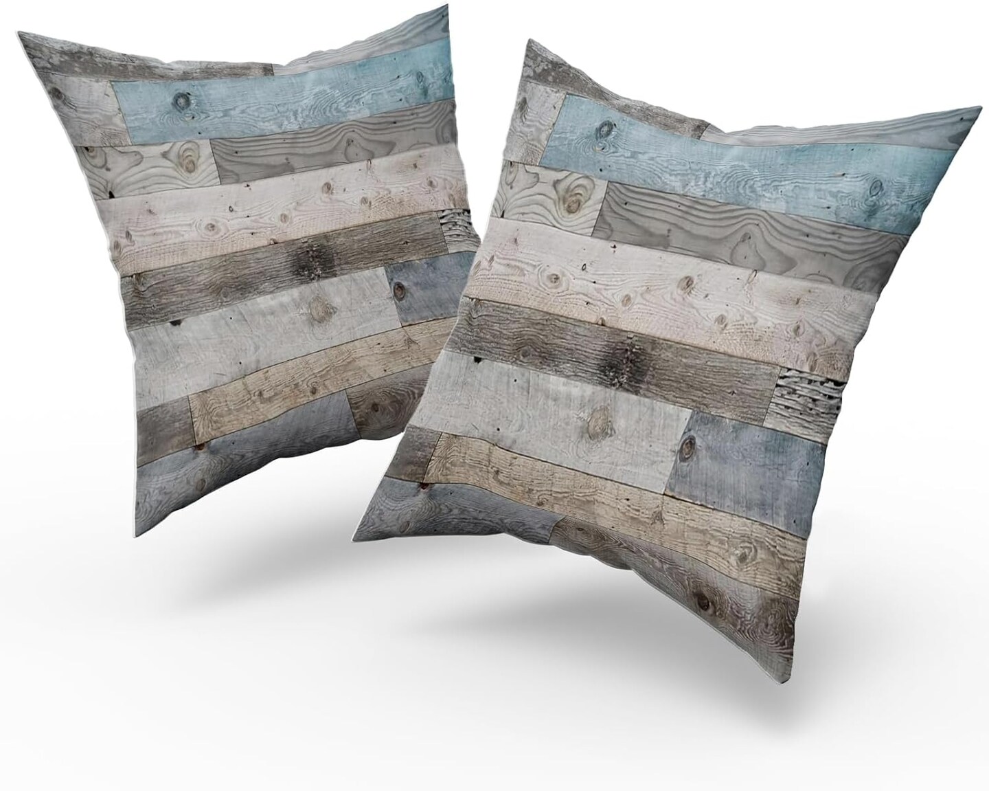 Wood Grain Throw Pillow Covers, Vintage Barnwood Cushion Covers, Rustic Wooden Country Style Square Pillowcases for Sofa Couch Bedding Farmhouse Deco