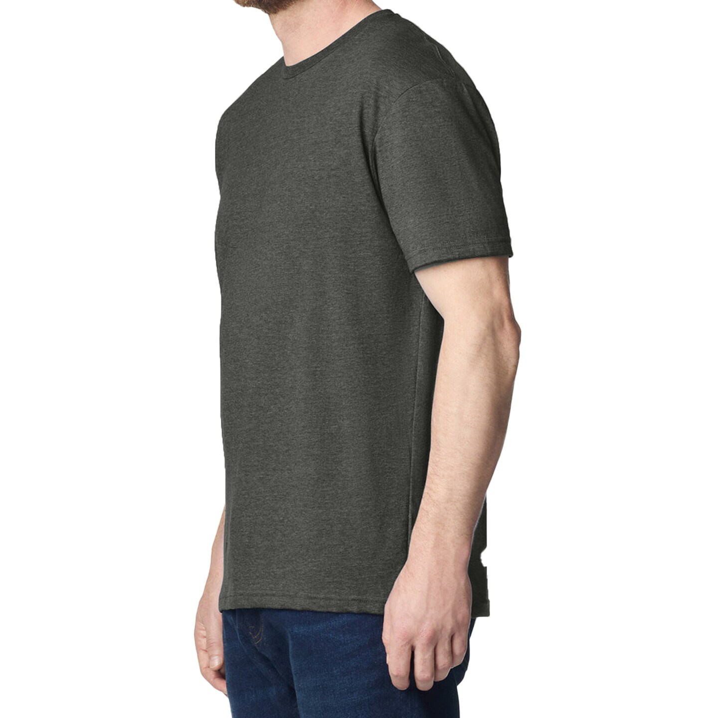 Gildan Unisex Softstyle Lightweight Short Sleeve T-Shirt, Heather Dark Grey Crewneck Tee
