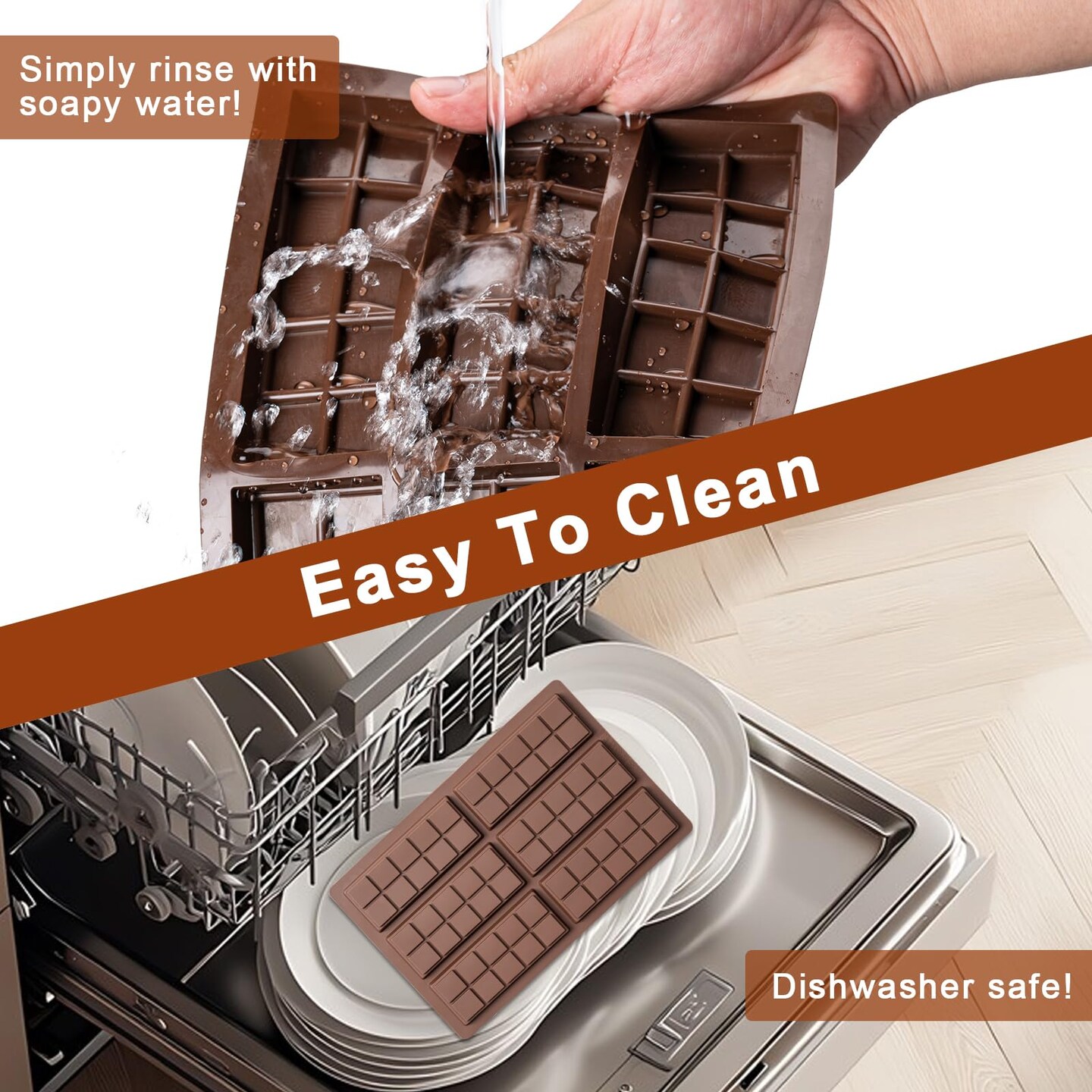 Chocolate Bar Mold,Non-Stick Chocolate Molds, 100% Food Grade Silicone Deep Mold for Dubai Pistachio Rod, Candy, Snacks, Knafeh Pistachio Rod and More(10 Snap)