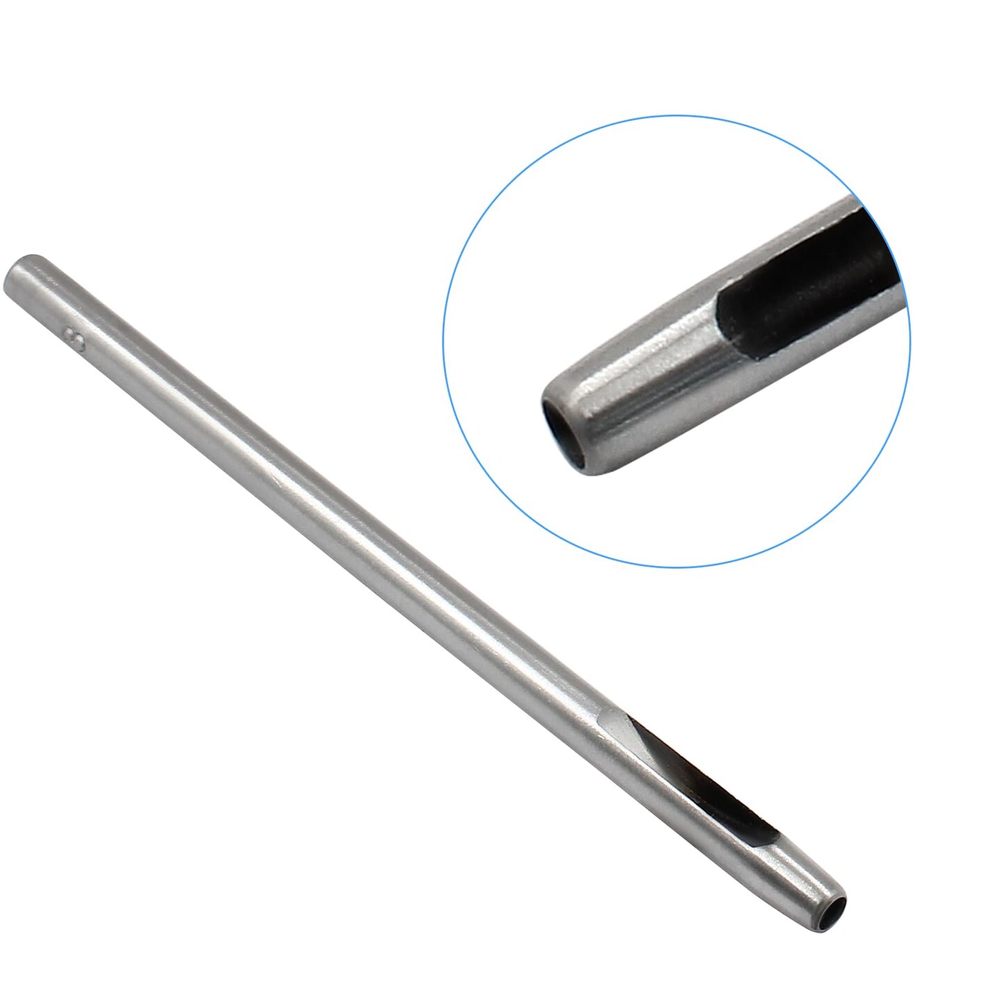Eyelet Hole Punch Die Tool, 3mm Grommet Setter Hollow Punch (Includes Base & Ram) for Leather Craft Clothing Handbag Fabric Curtain DIY
