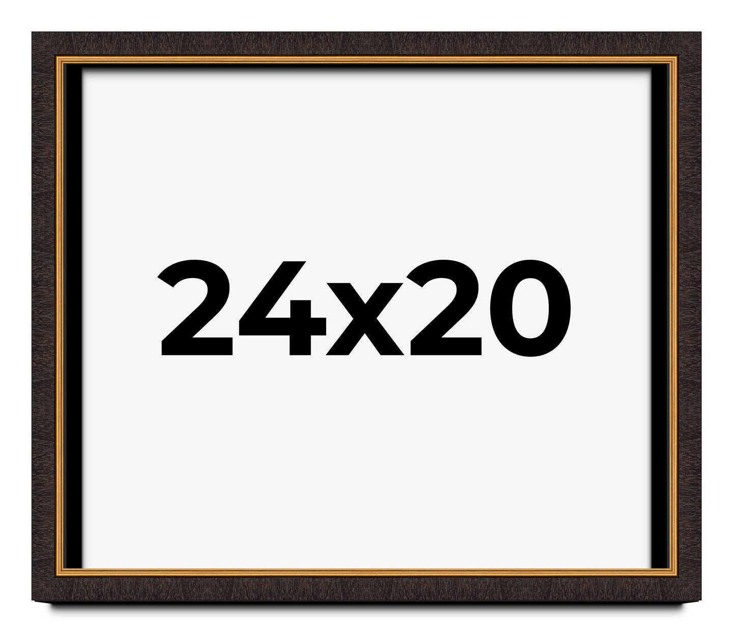 20x24 Modern Shadow Box 1" Depth Picture Frame with UV-Resistant Acrylic & Acid Free Backing, Available in 4 Finishes - Black, Brown, Gold, White