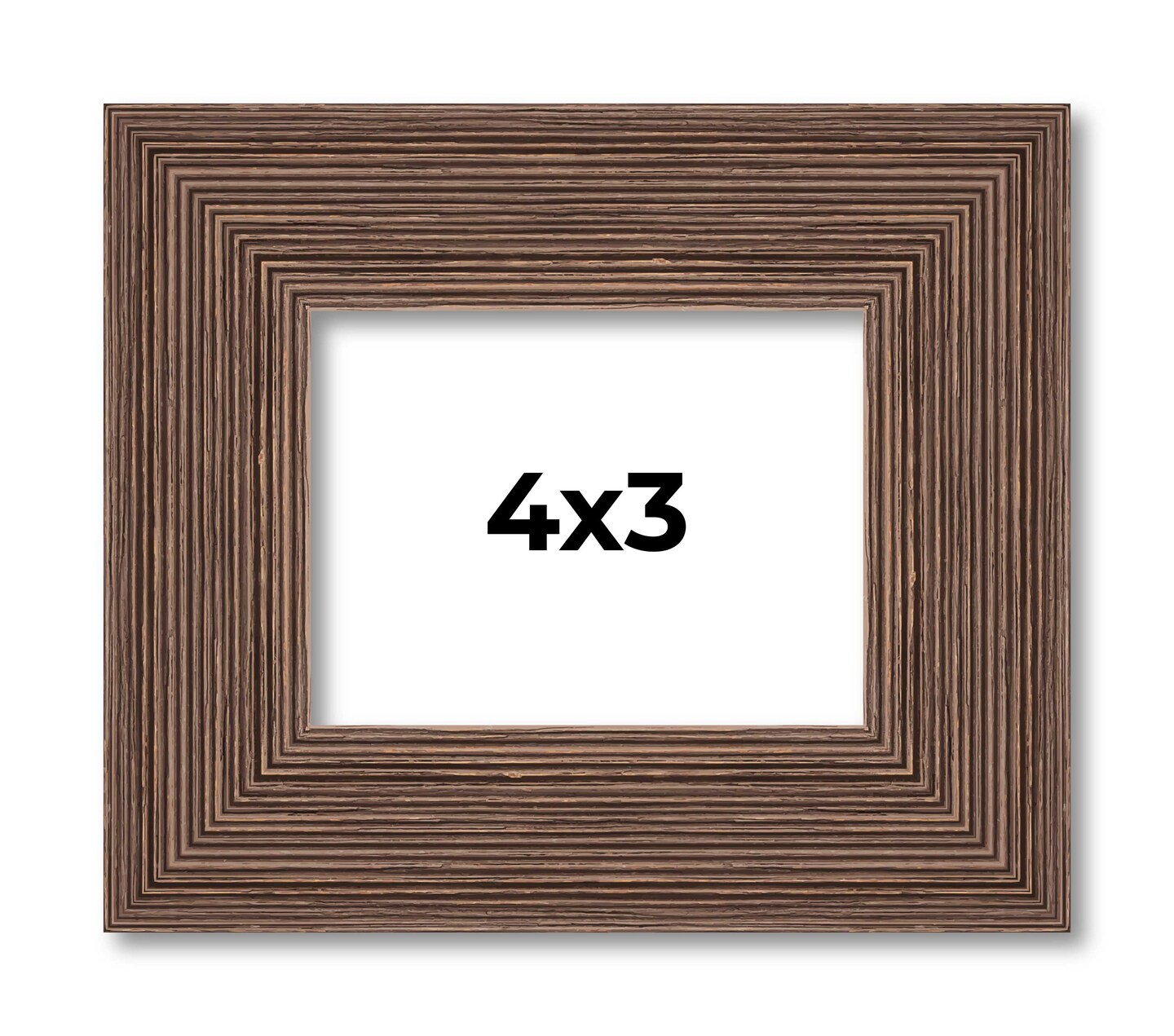 4x3 Wide Barnwood Picture Frame with UV-Resistant Acrylic & Acid Free Backing, Available in 6 Paint Finishes - Grey, Brown, White, and Black