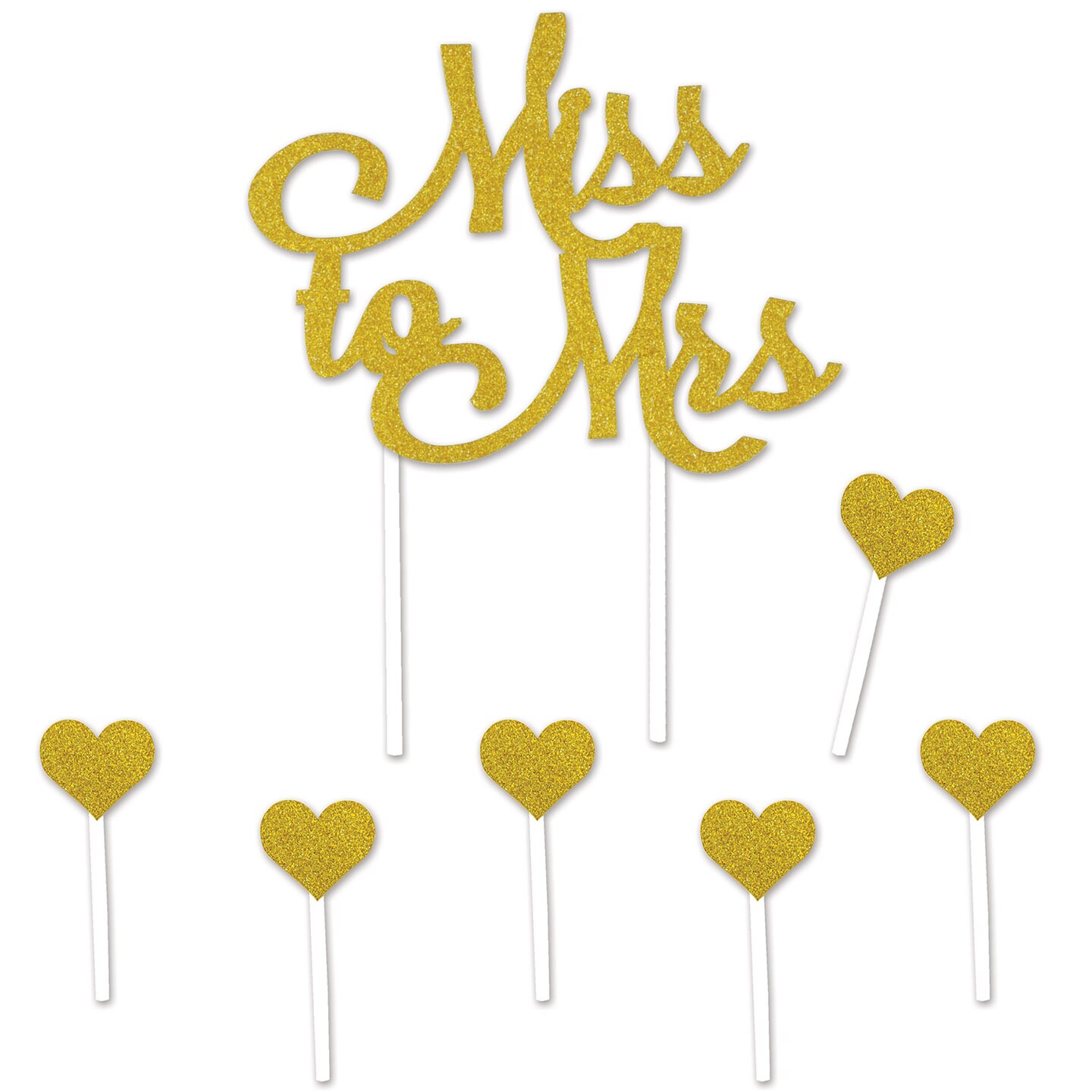 Beistle 5in. x 8&#xBE;in. Miss To Mrs Cake Topper - 12 Pack