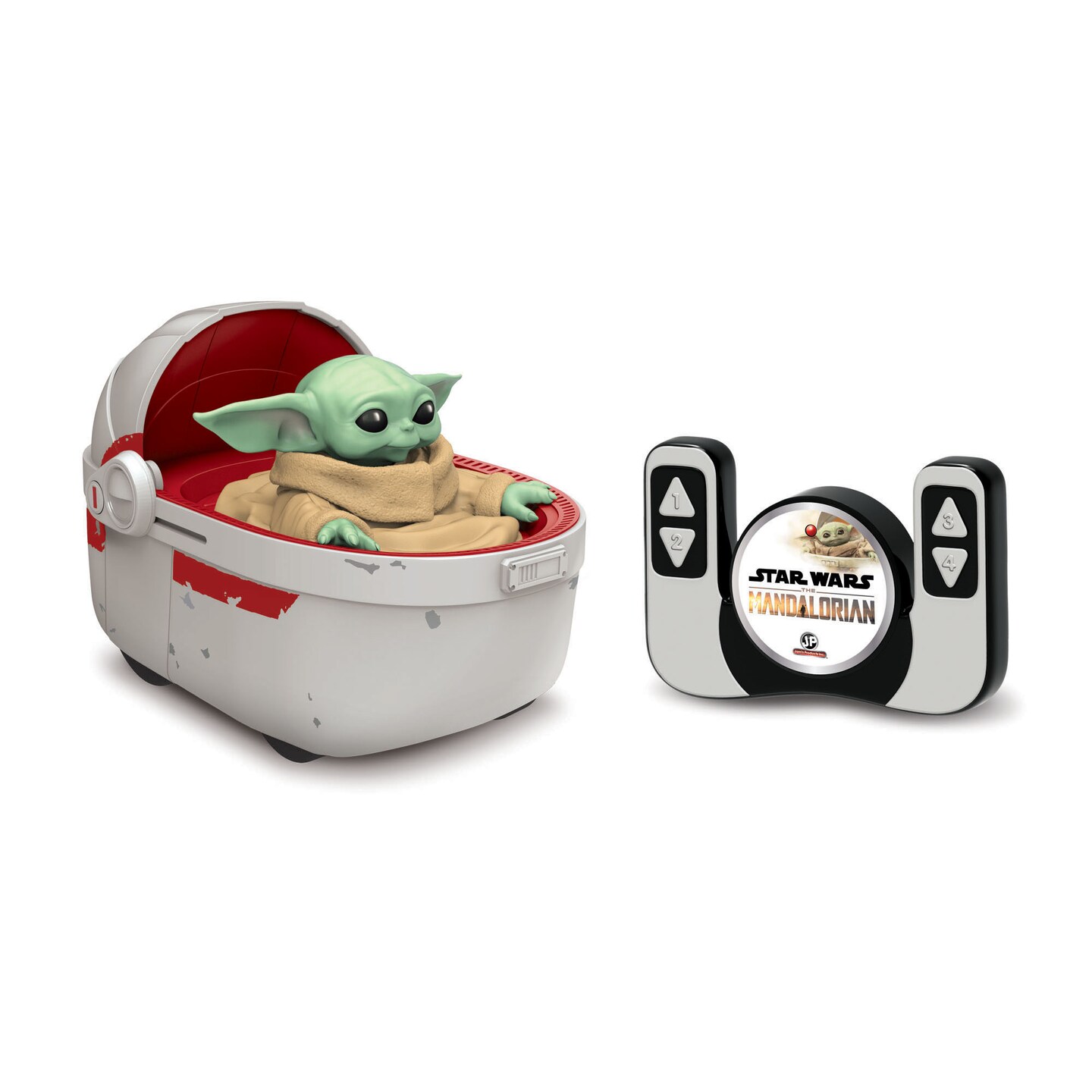 Star Wars - The Mandalorian 9&#x22; Radio Controlled Grogu &#x26; Hover Pram, Radio Controlled R/C Vehicle, Children Ages 5 Years and Up