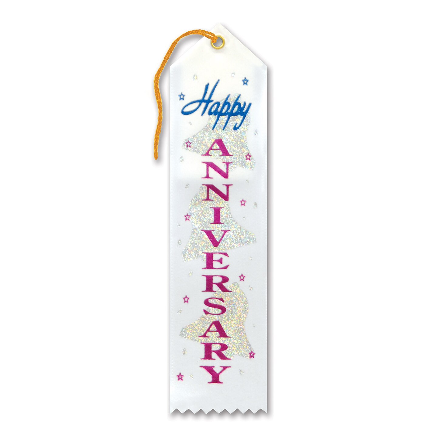 Beistle 2in.x8in. Happy Anniversary Award Ribbon - 6 Pack