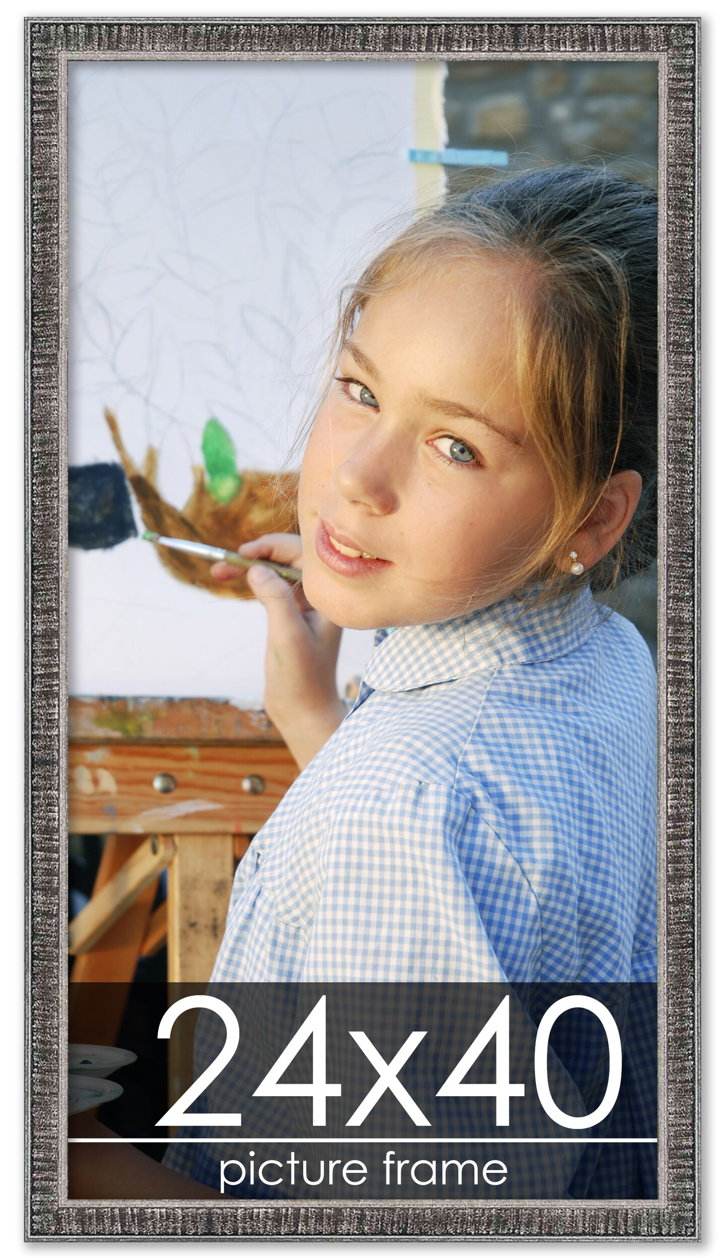 Textured Black Picture Frame - UV Acrylic, Foam Board Backing, Hanging Hardware