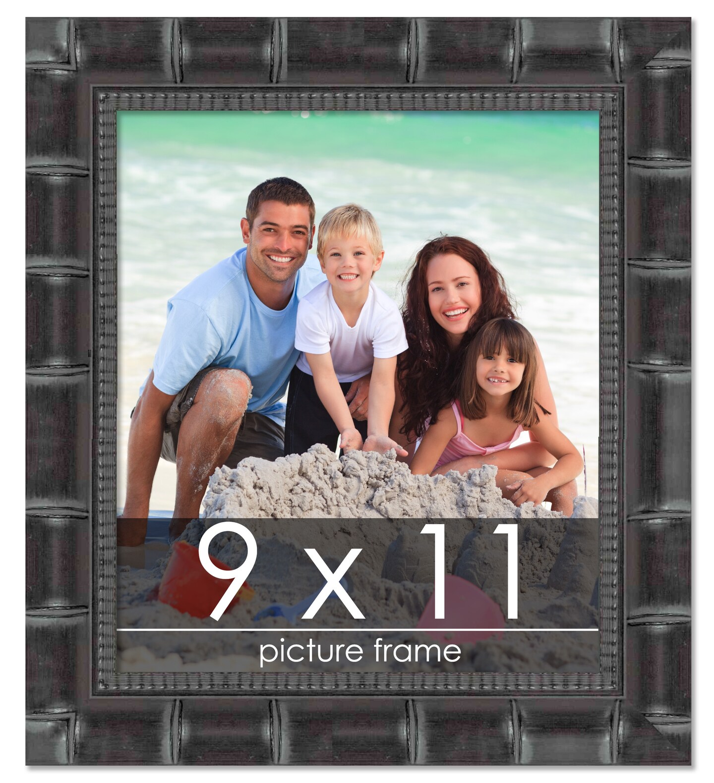 9x11 Wide Bamboo Picture Frame with UV-Resistant Acrylic & Acid Free Backing, Available in  4 Finishes - Brown, Black, Silver, and Natural