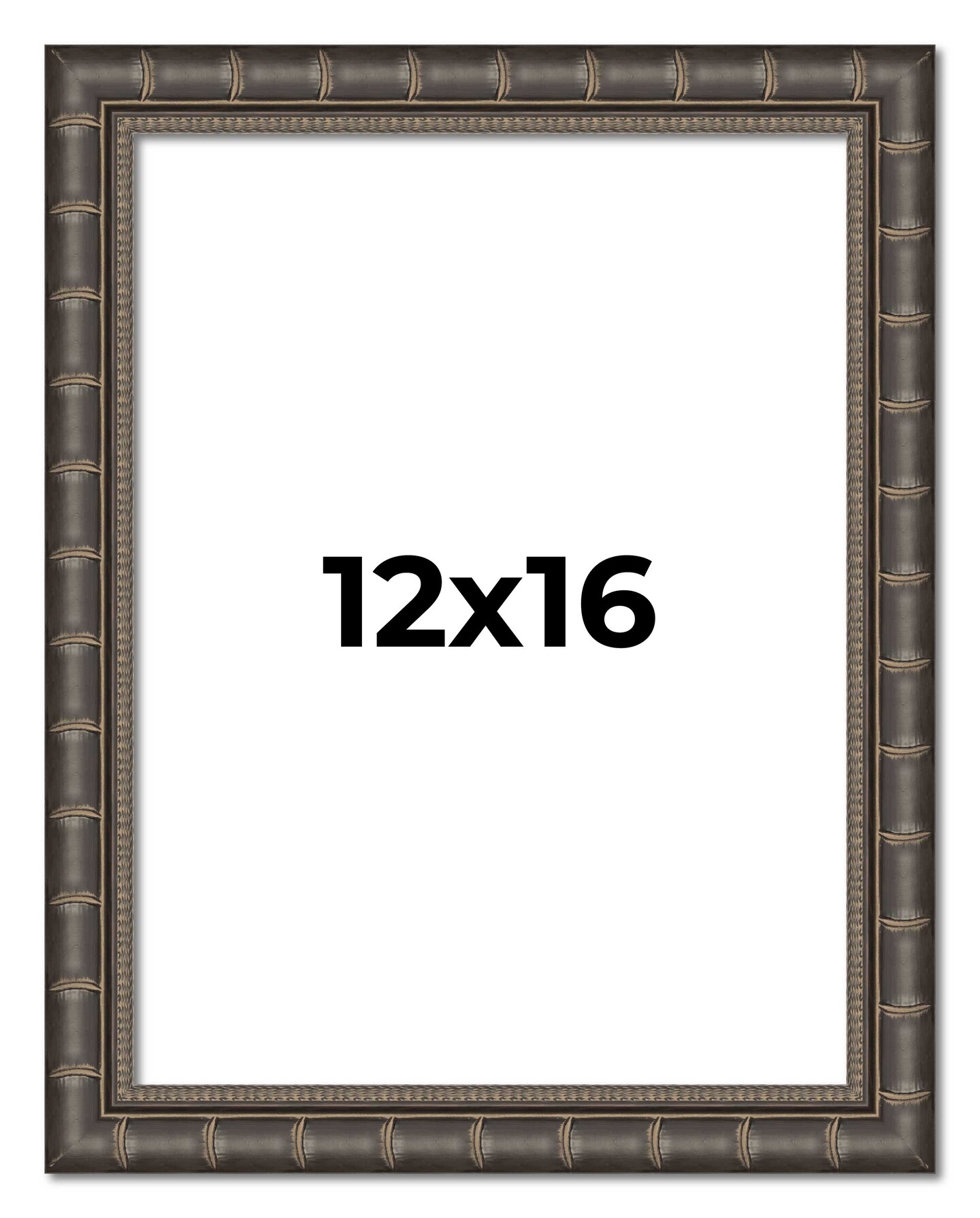 12x16 Modern Bamboo Picture Frame with UV-Resistant Acrylic & Acid Free Backing, Available in 5 Finishes - Gold, Silver, Brown, Black, and Natural