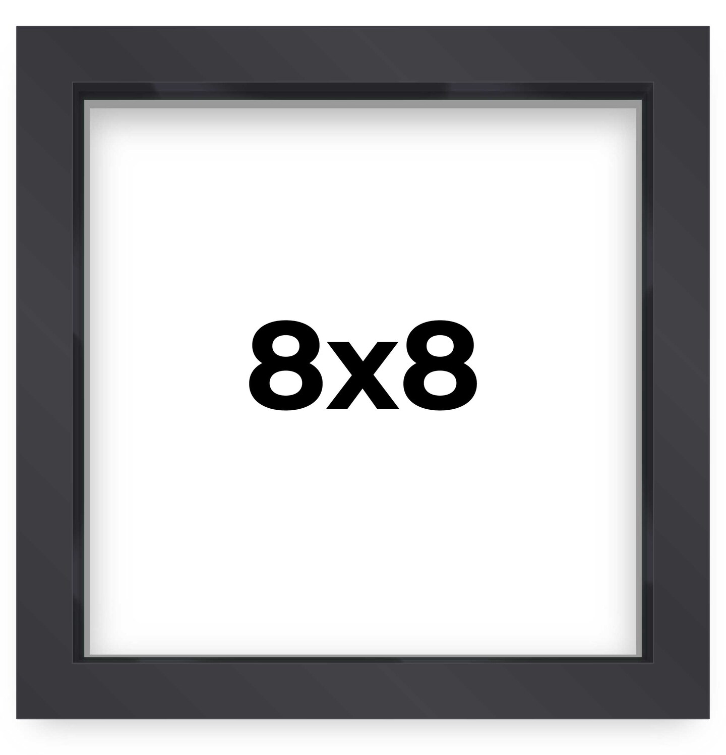 Square Shadow Box 3/4" Depth Black Picture Frame - UV Acrylic, Backing, Hanging Hardware