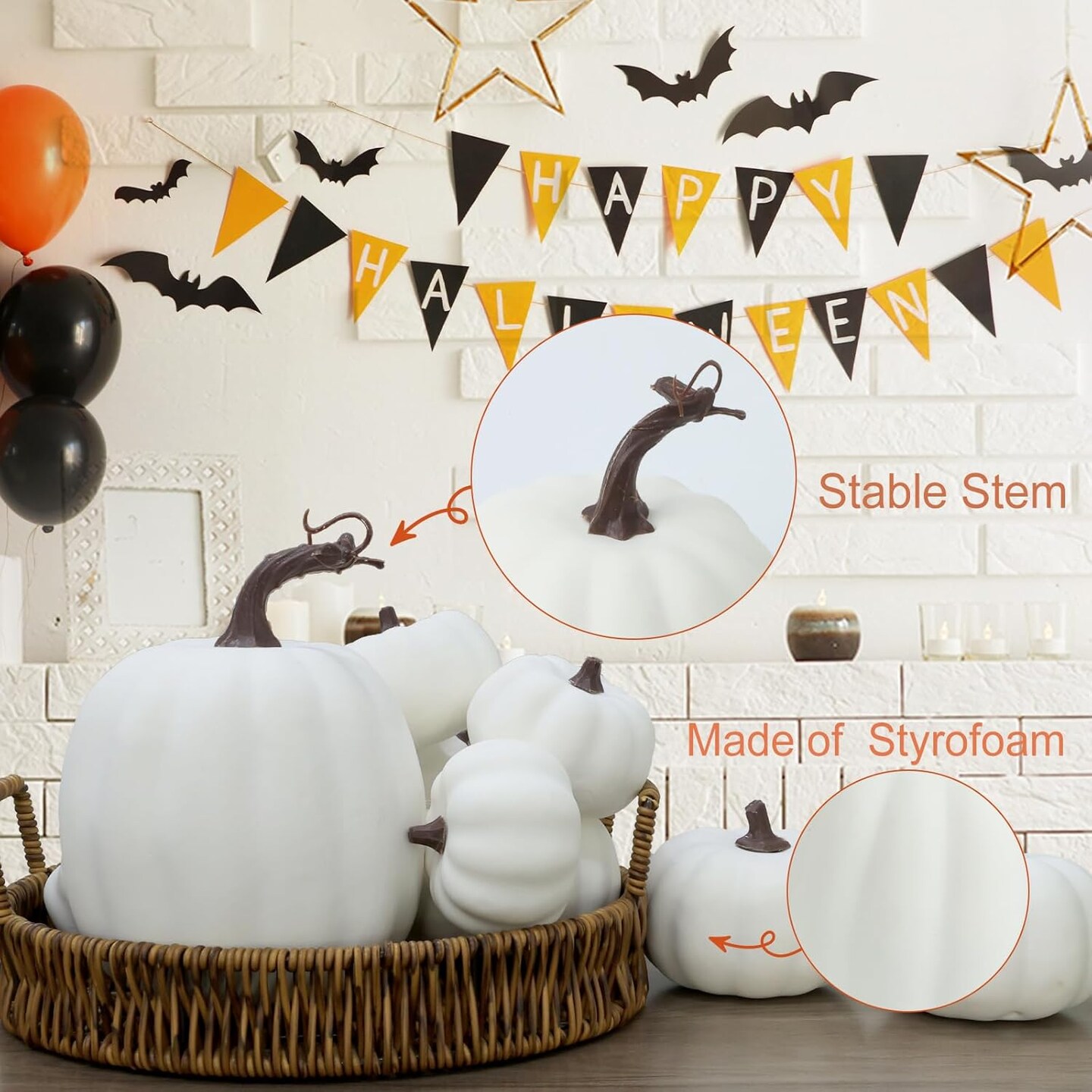 Plastic Artificial Fake Pumpkins Used for Home Party Outdoor Decor and Halloween Thanksgiving Decorations