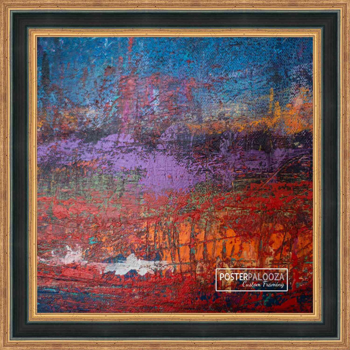4x4 Weathered Picture Frame with UV-Resistant Acrylic &#x26; Acid Free Backing, Available in 5 Finishes - Black, Gold, Red, White, Natural