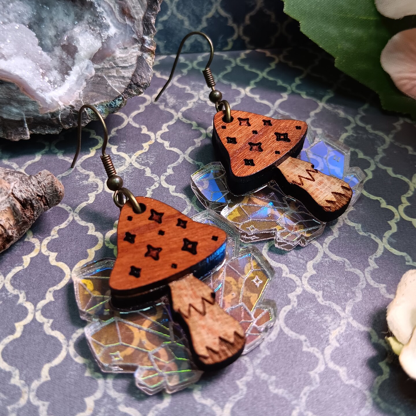 DUOWEI Cute Acrylic Mushroom Dangle Earrings - Aesthetic Gift For Women & Teen Girls - View #12