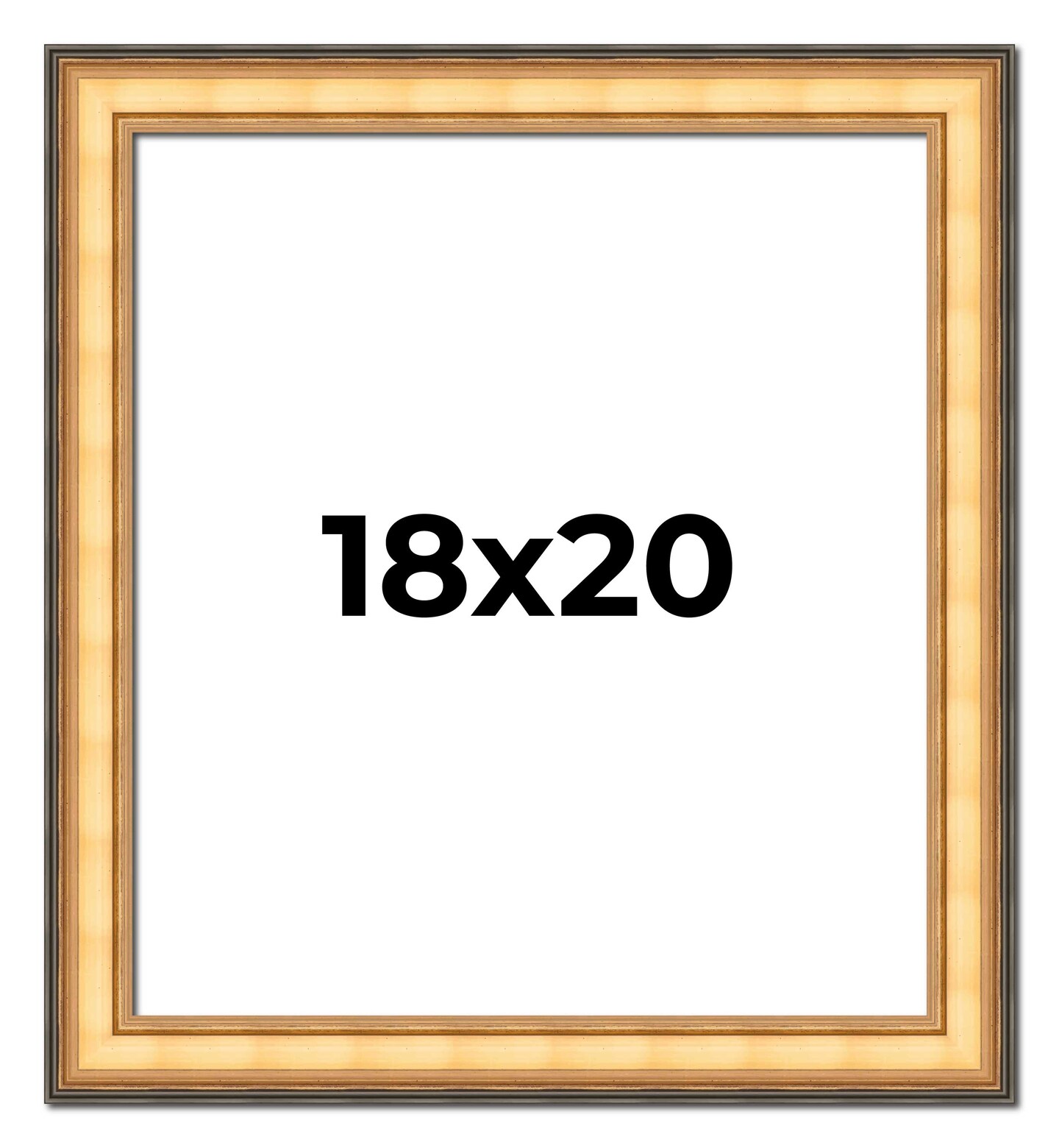 18x20 Traditional Picture Frame with UV-Resistant Acrylic & Acid Free Backing, Available in 3 Finishes - Black, Brown, Gold