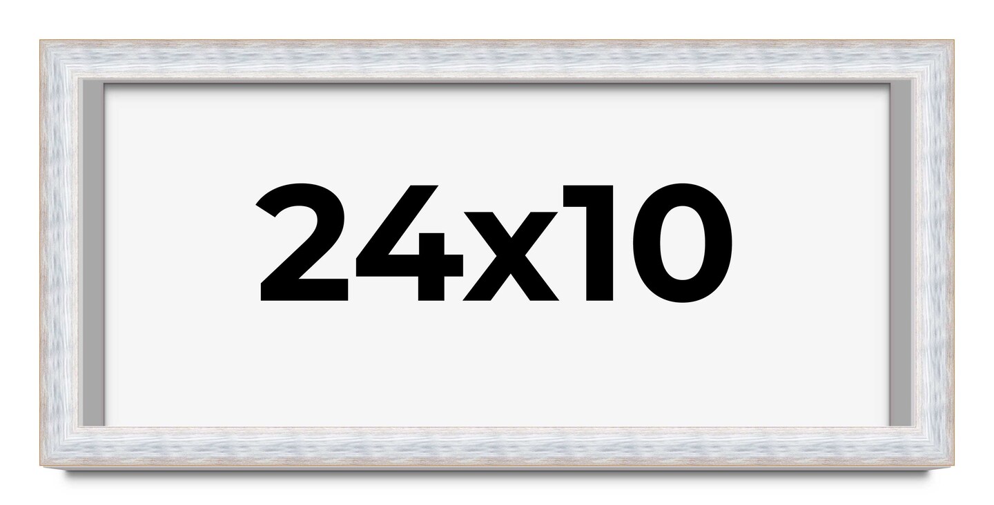 Panoramic Modern Shadow Box 1.5" Depth White Frame - UV Acrylic, Backing, Hanging Hardware