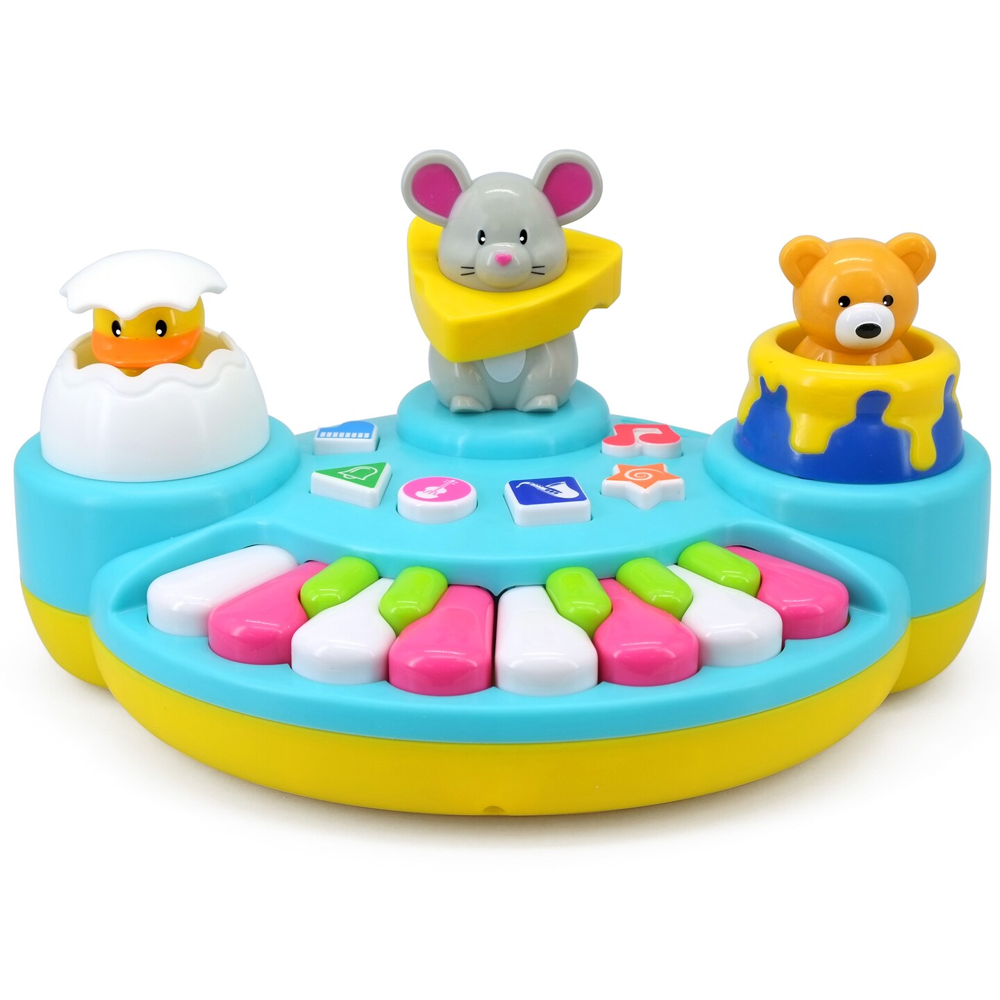 Activity Piano Musical Buddies Interactive Sounds Toy Colorful Animal Themed Musical Instruments Pop Up Animals Kids Toddlers Ages 1 yr