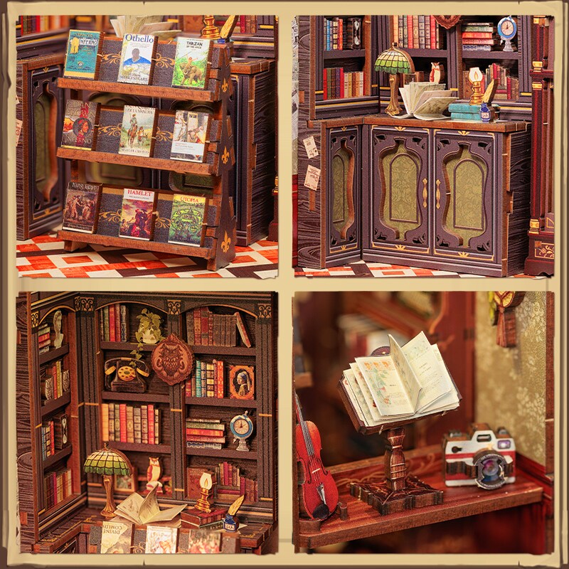 DIY Miniature Kit Book Nook | Owl Bookstore