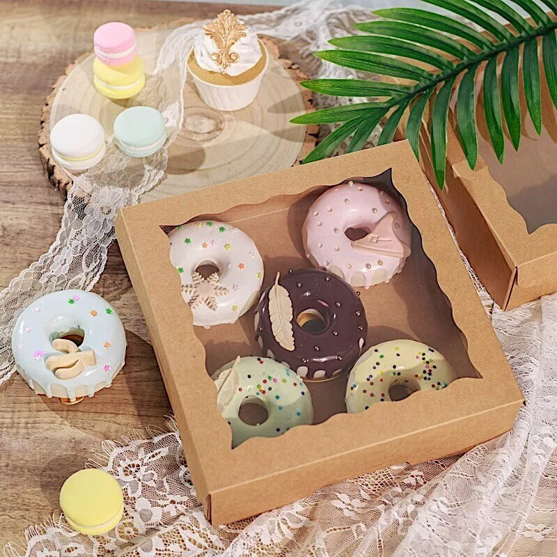 12 Brown 9&#x22; Dessert Bakery Cake Boxes with Window Wedding Party Events Supplies