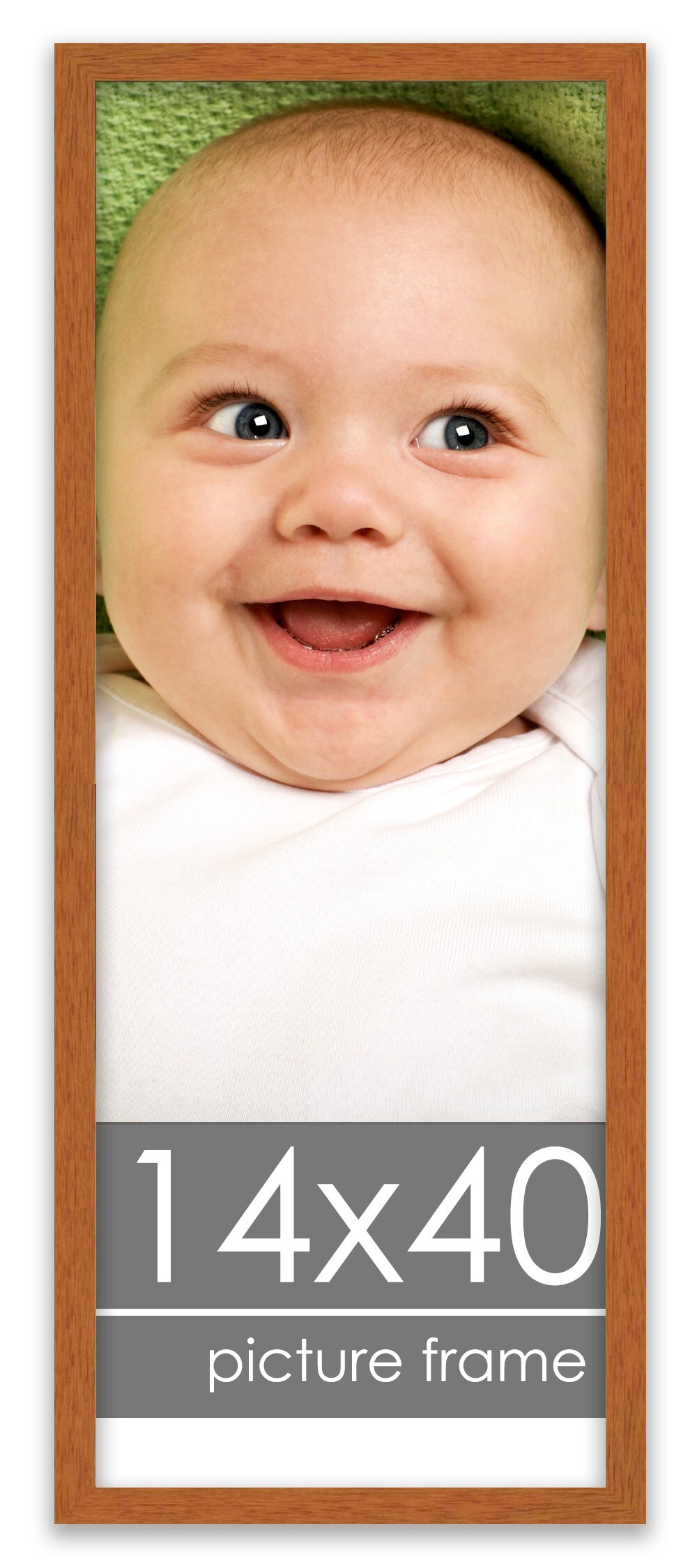 Panoramic Modernist Brown Picture Frame - UV Acrylic, Foam Board Backing, Hanging Hardware