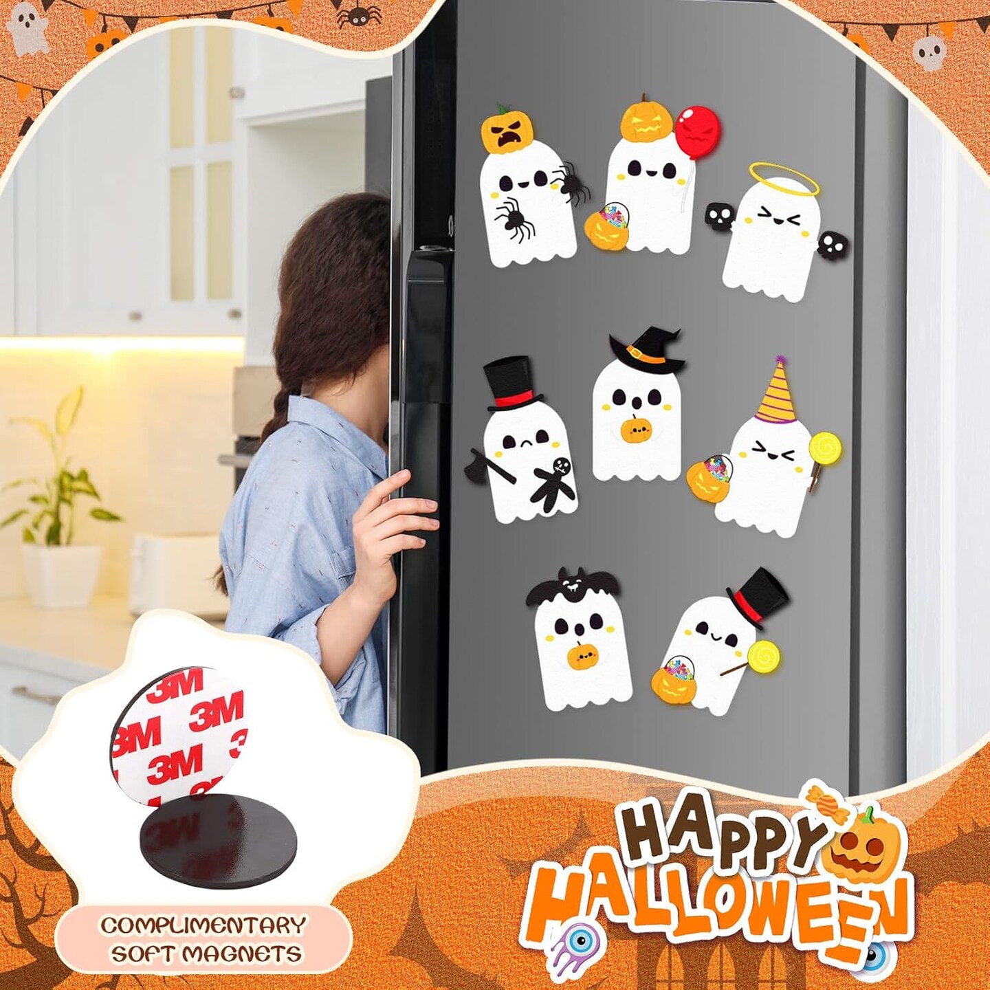 8 Set Halloween Foam Ghost Felt Craft Kit