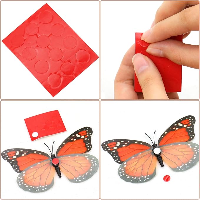 4.72&#x27;&#x27; Orange Premium Artificial Monarch Butterfly to Decorate for Craft, Home, Wall, Wedding, Party (12 Pcs)