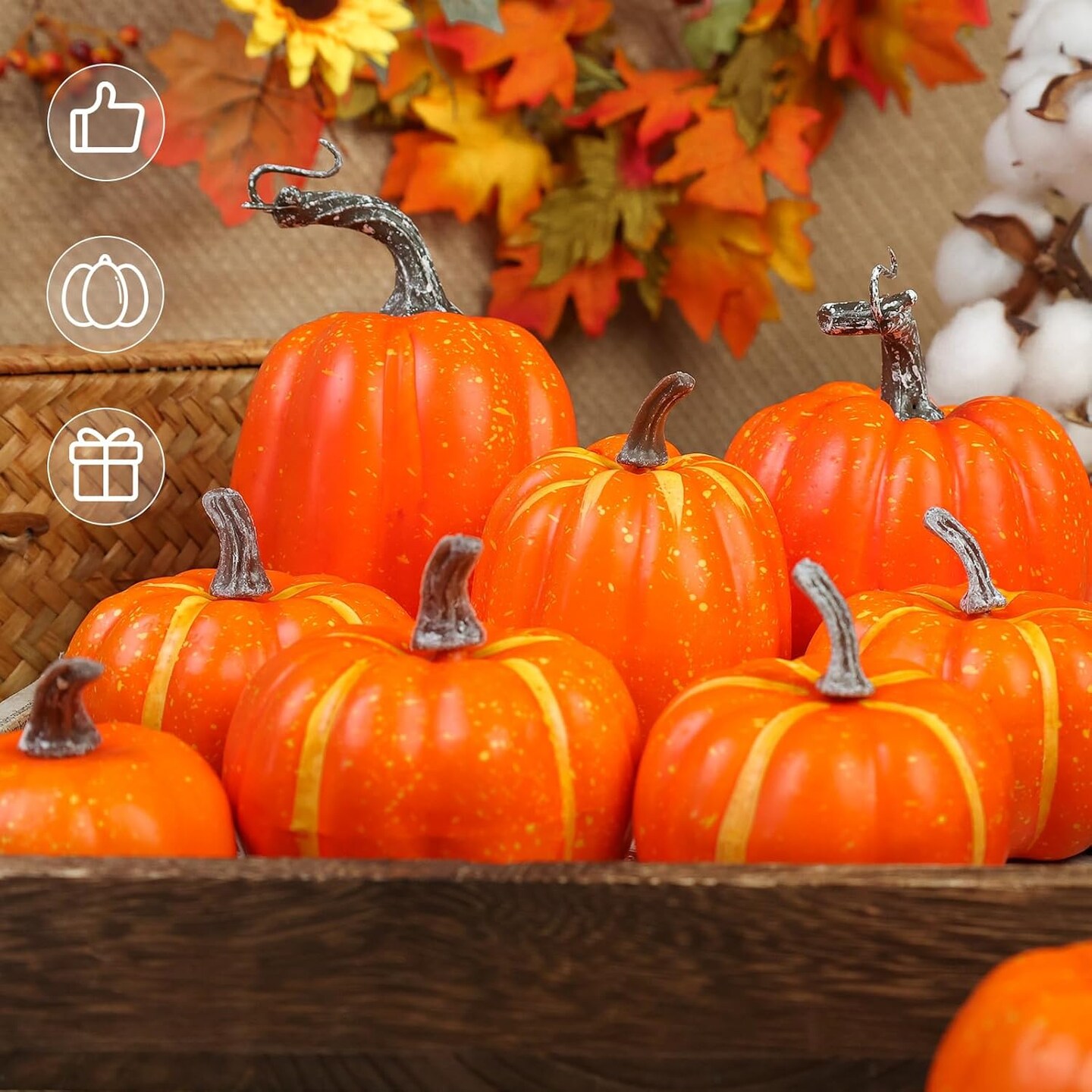 Foam Pumpkins Assorted Sizes Fake Pumpkins Bulk for Decorating Fall Halloween Thanksgiving