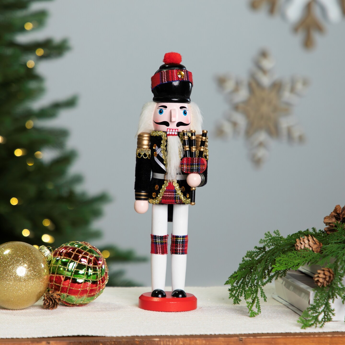 Northlight Mini Bagpiper Nutcracker Christmas Figure - 12" - Black and Red