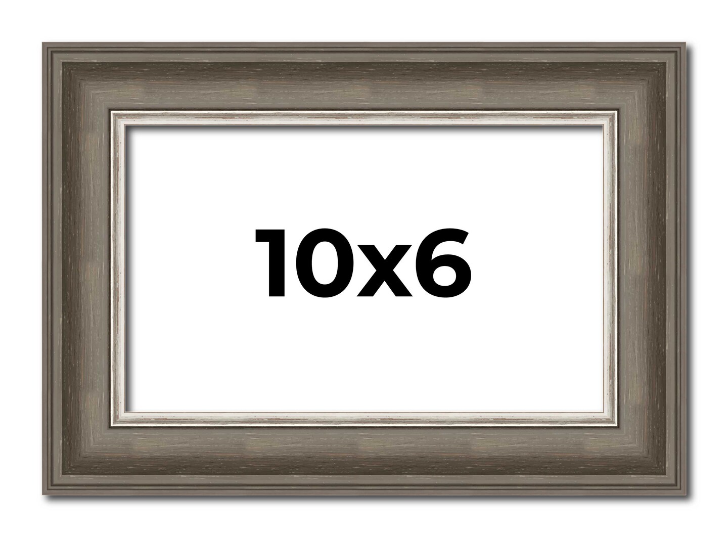 Photo Size Weathered Black Picture Frame - UV Acrylic, Foam Board Backing, Hanging Hardware