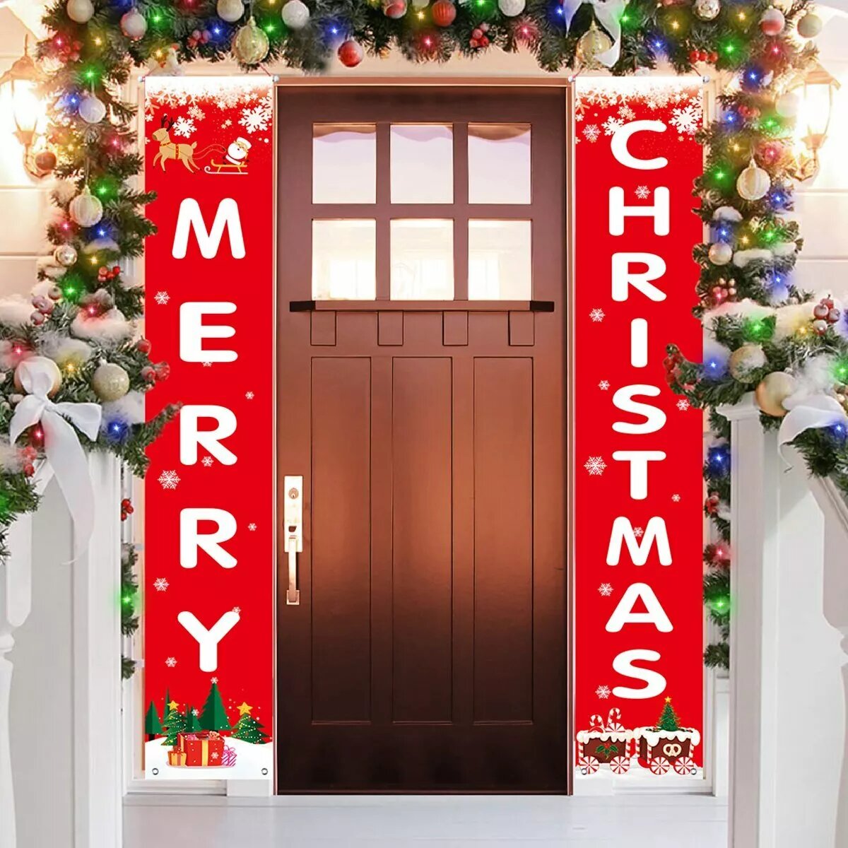 Kitcheniva Christmas Hanging Banner Flag Door Party Decoration