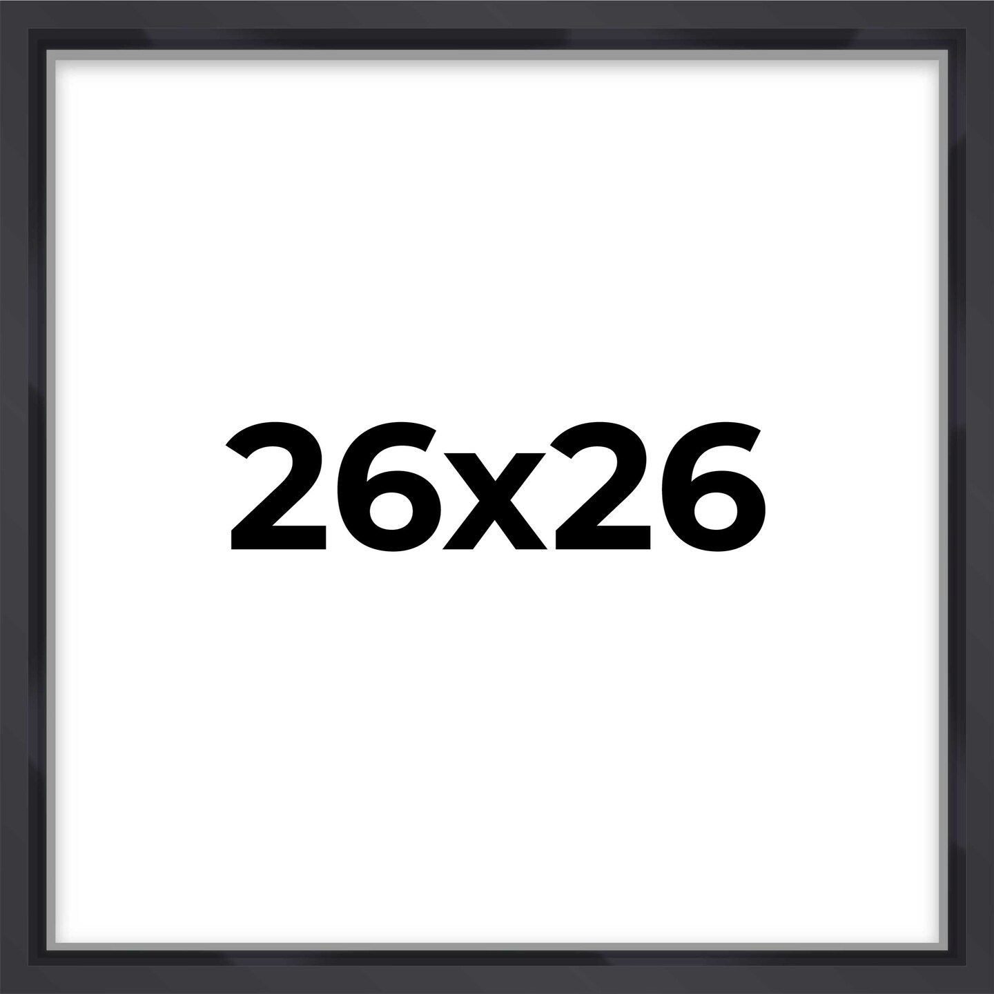 Square Shadow Box 3/4" Depth Black Picture Frame - UV Acrylic, Backing, Hanging Hardware