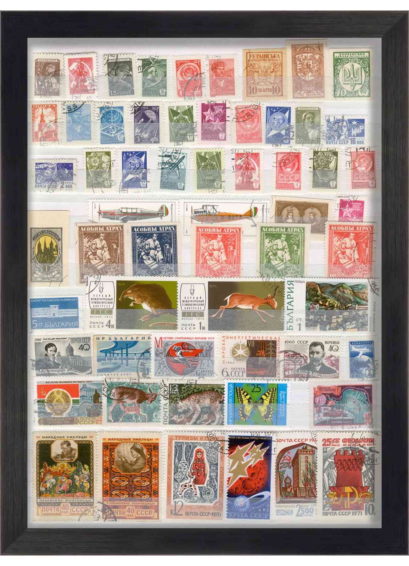 Square Shadow Box 1" Depth Black Picture Frame - UV Acrylic, Backing, Hanging Hardware