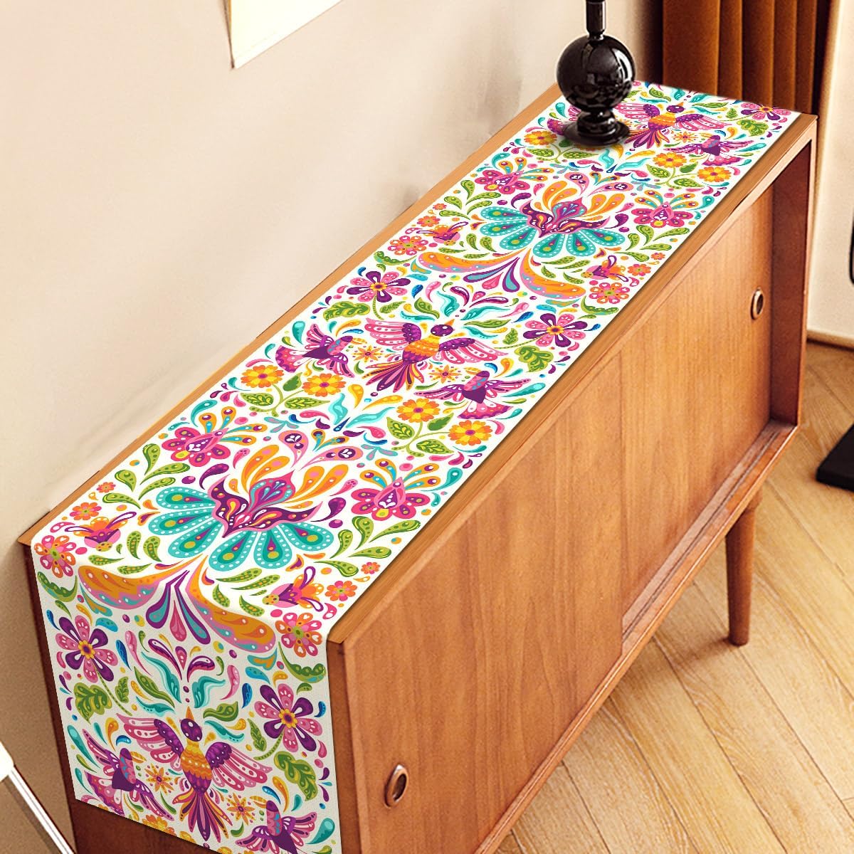 Dia De Los Muertos Table Runner 108Inches Long Day of The Dead Decorations Mexican Fiesta Party Supply Island Altar Ofrenda Decor