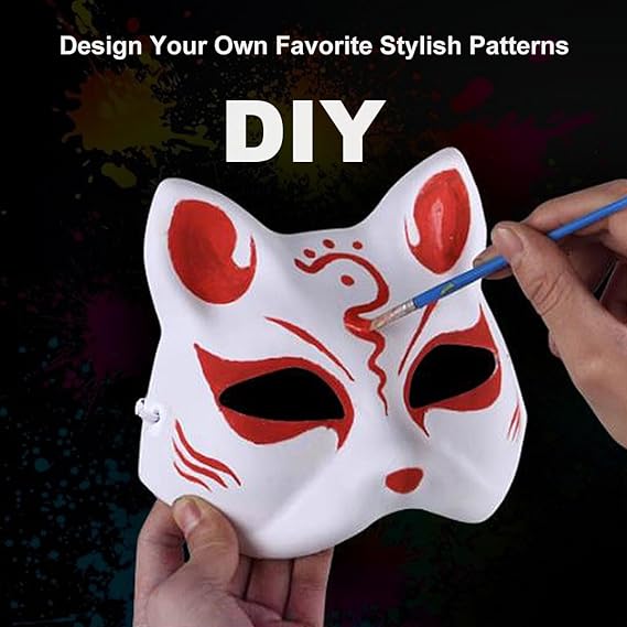 White Craft Mask Pulp Blank Paintable Mask for Halloween Costume