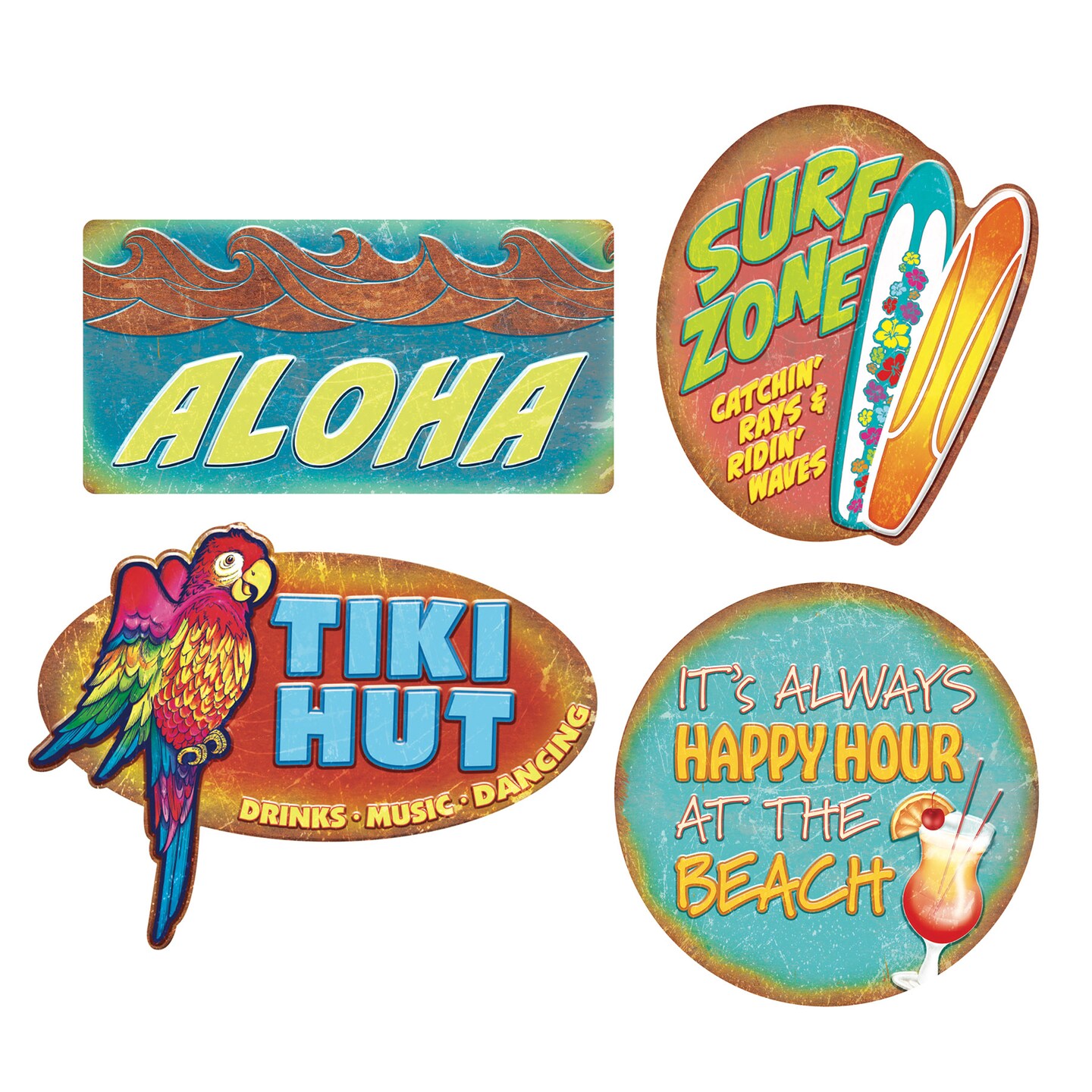 Beistle 9in.-13&#xBD;in. Luau Cutouts - 12 Pack