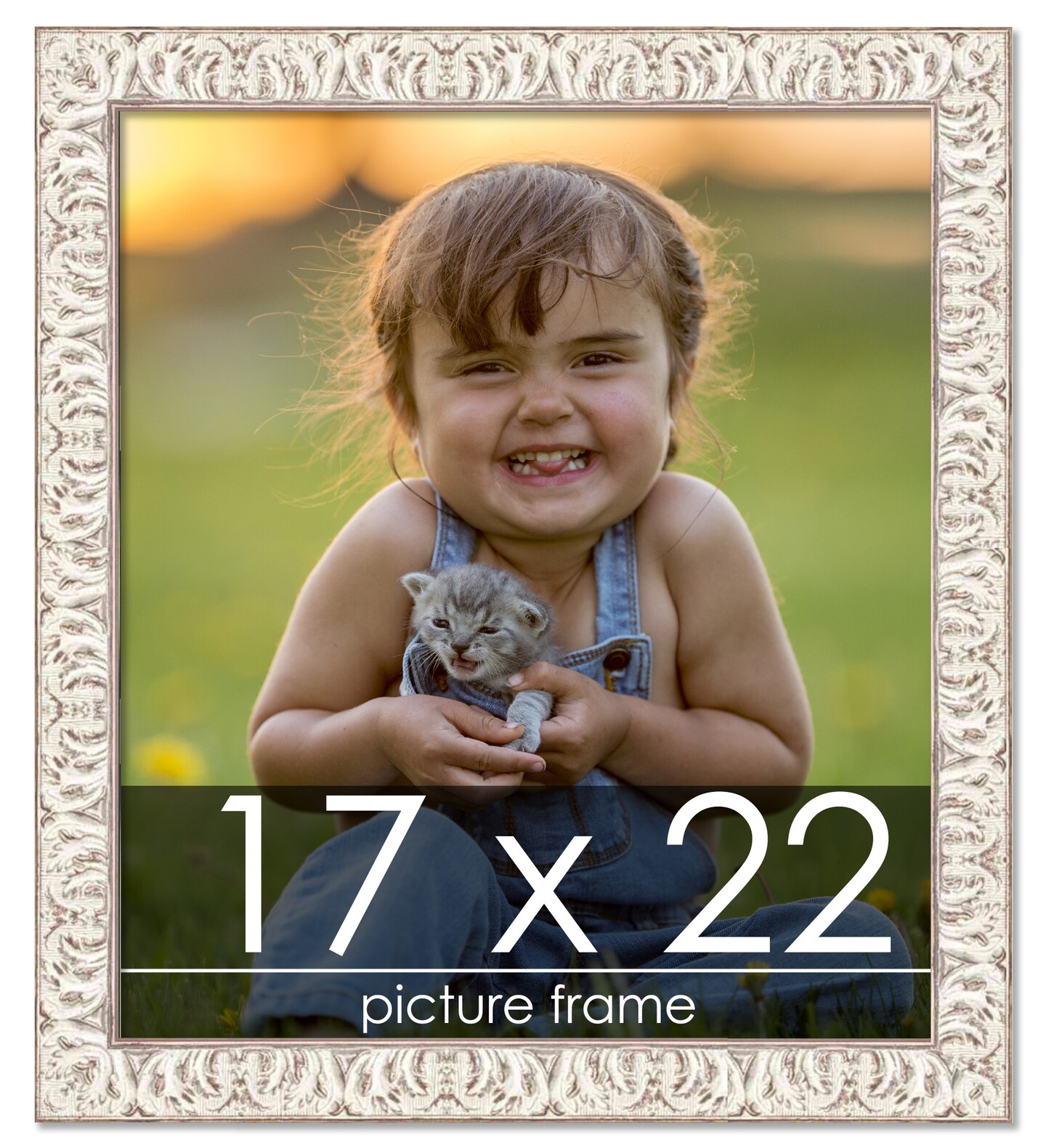 Refined White Picture Frame - UV Acrylic, Foam Board Backing, Hanging Hardware