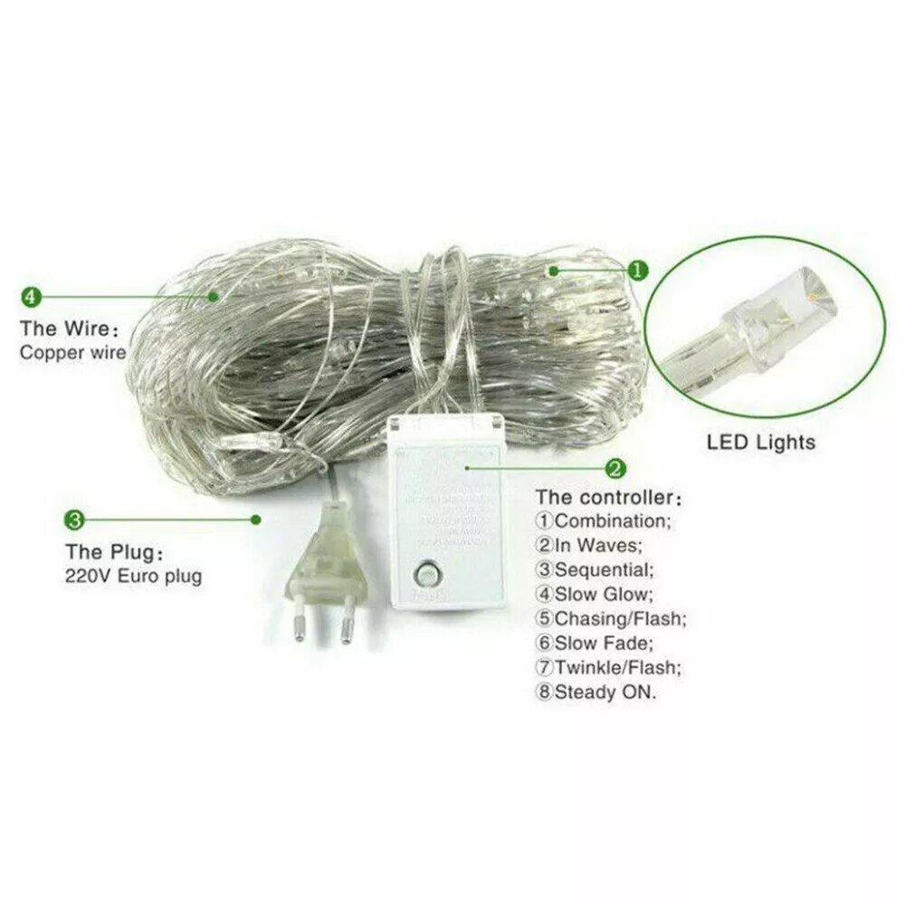 Kitcheniva 9.8FT Christmas LED Fairy String Net Mesh Lights