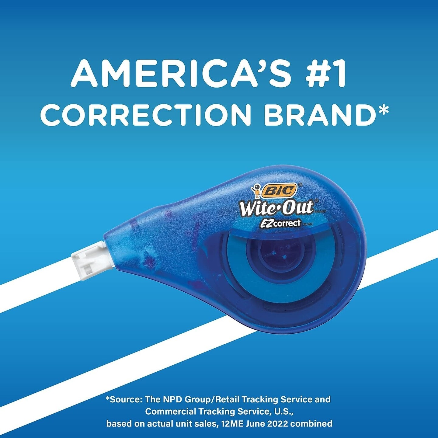 Wite-Out Brand EZ Correct Correction Tape, 39.3 Feet, 2-Count Pack of White Correction Tape, Fast, Clean and Easy to Use Tear-Resistant Tape Office or School Supplies